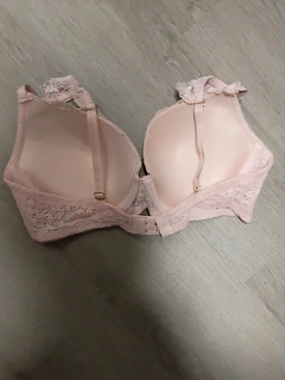 Lace Underwire Push-Up Bra - Light Pink